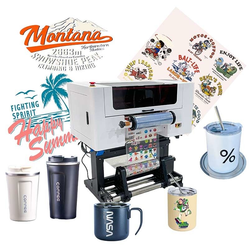 2024 জনপ্রিয় এ 3 রোল ইউভি ডিটিএফ প্রিন্টার 30 সেমি ইউভি ডিটিএফ প্রিন্টার ক্রিস্টাল লেবেল স্টিকার মুদ্রণ