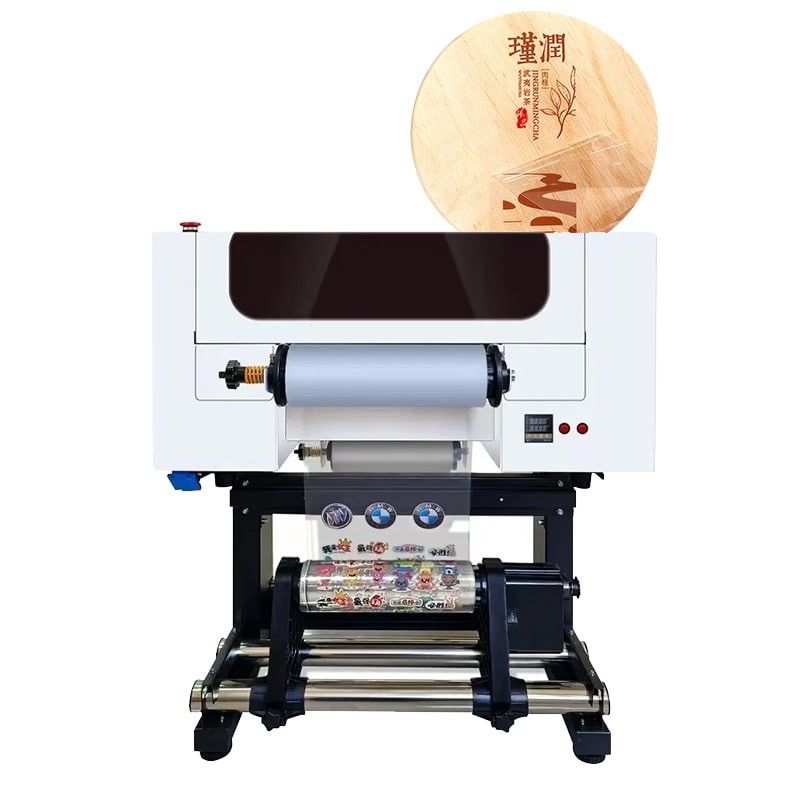 A3 UV DTF স্টিকার প্রিন্টার ফর লোগো কাপ পেন র্যাপস EPSON F1080 হেডস ইউভি ডিটিএফ প্রিন্টিং মেশিন