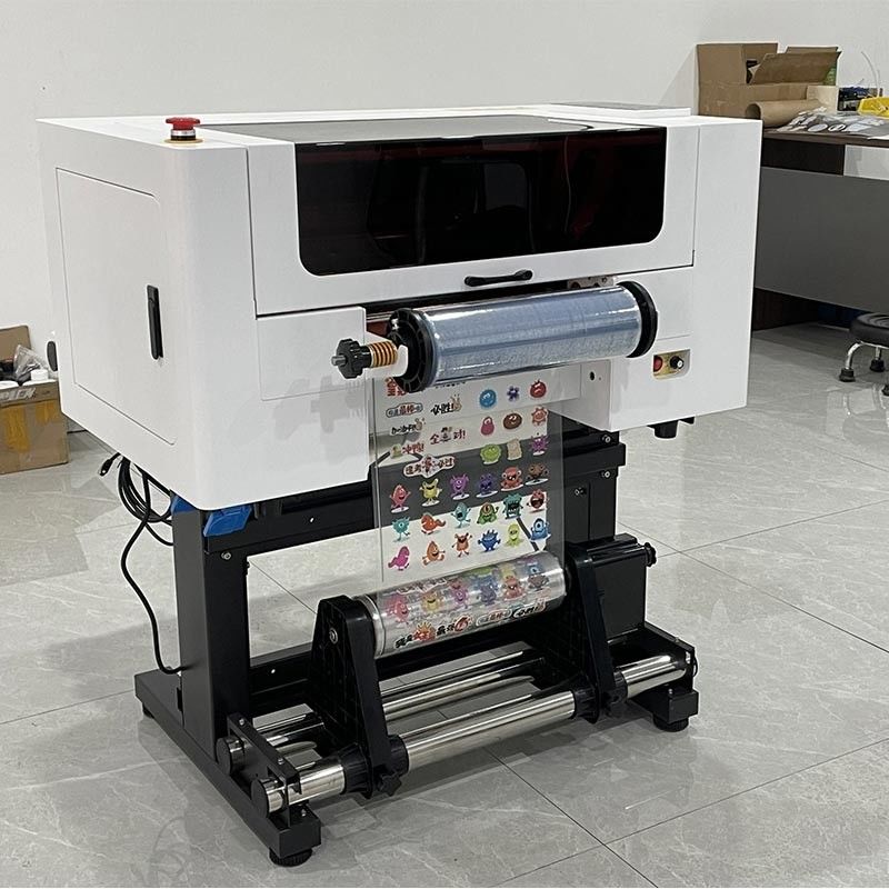 A3 UV DTF স্টিকার প্রিন্টার ফর লোগো কাপ পেন র্যাপস EPSON F1080 হেডস ইউভি ডিটিএফ প্রিন্টিং মেশিন